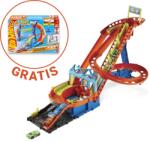 Mattel City, Roller Coaster Rally, set de joaca cu 5 masini + set Corkscrew Jump Champion GRATUIT, set promotional