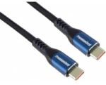 PremiumCord USB-C cable (USB 3.2 GEN 2x2, 5A, 100W, 20Gbit/s) 2m, cotton braid