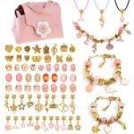 Jokomisiada Set for making bracelets BEADS pendants CHARMS + bag ZA4692