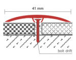Celox OX 40x90 Szintkiegyenlítő profil ezüst 0-12 mm 40 mm széles 90 cm szintkülönbség kiegyenlítő csavarozható 0-12 mm közötti magasságkülönbség esetén