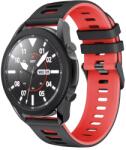  Okosóra szíj - Huawei Watch GT / GT2 / GT2 Pro (46 mm) / GT Runner 2 - fekete/piros szilikon szíj (22 mm) - tokgalaxis