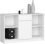  COMODĂ B-17 120 cm 1 SERTAR 1 UȘĂ PK ALBĂ Comoda