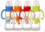 Baby Bruin cumisüveg fogóval BPA mentes 240 ml szilikon etető cumival - plazapatika