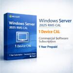 Microsoft Windows Server 2025 RMS CAL, 1 Device CAL Commercial Software Subscription (DG7GMGF0PWHF:0001)