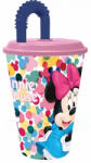 Disney Minnie szívószálas műanyag pohár 430 ml Nr 01