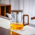 Jovy Ceainic , zZEN FLOW, 650 ml cu infuzor si sistem cu buton, sticla borosilicata