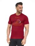 BRUBECK OUTDOOR WOOL PRO Férfi rövid ujjú merinó gyapjú túrapóló - Bordó - brubecksport