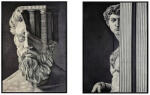 AdTrend Set 2 tablouri decorative olegrafie pe panza Man 50 x 70 cm (107462)