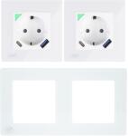 PNI Kit Priza dubla inteligenta PNI SmartHome WP202 WiFi cu rama montaj ingropat control prin internet (PNI-WP202-2)