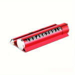 Dodaco Suport numar telefon parcare auto multifunctional, suport telefon, spargere geam, compartiment parfum, aluminiu PC, rosu