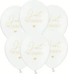PartyDeco Бял балон - Just Married 50 бр
