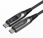 Blitwzolf Cablu USB de Type-C la Type-C - BlitzWolf® BW-TC25 - 1, 2 metri lungime, afișaj LED, putere de încărcare PD3.1 de 240W (BW-25)