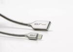 GOLF Cablu Kirsite Micro USB Golf 36M argintiu 1m 2.4A Fast Charging (GC-36MS) - drumix