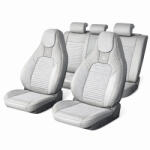  Set huse scaune auto Premium, model BLAZE Luxor, design Sportiv, universale, ergonomice, Piele Ecologica cu insertii textile, culoare Crem/Gri FAVLine Selection (USVG60)