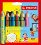 STABILO Woody 3 in 1 duo Színes ceruza készlet 6 különböző szín (8826-2)