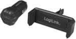 LogiLink USB autós töltő + mobiltartó