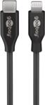 Goobay USB 2.0 Type C Lightning Töltő/adat Fekete 1m 39445 (39445)