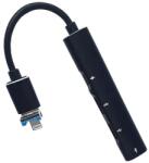 BlackBird USB 3.0 Lightning 2xUSB 1xUSB-C 1xLightning Átalakító Fekete BH1718 (BH1718)