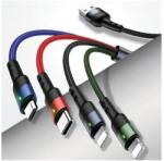 USAMS U26 adatkábel 4in1 USB - 2 lightning/Type-C/microUSB, 120cm, FEKETE (SJ317USB01)