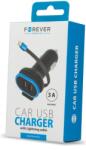 Forever Car Charger CC-02 2xUSB 3A iPhone 8-pin kábellel