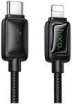 hoco. Adatkábel Type-C - Lightning 30W PD gyorstöltő LED 120cm fekete (U146_C_L_B)