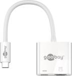 Goobay USB 2.0 Type C USB 2.0 Type C + HDMI Hosszabbító Fehér 14cm 62110 (62110)