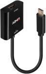 Lindy USB 2.0 Type C DisplayPort 1.4 Átalakító Fekete 21cm 43269 (43269)