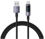 USAMS SUFENG adatkábel USB - Type-C, LED kijelző, SÖTÉTSZÜRKE (SJ673USB01)