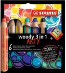 STABILO Színes ceruza készlet kerek vastag Woody ARTY 3in1 6 különböző szín