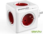 allocacoc PowerCube 5 aljzat Fali elosztó fehér-piros (1100RD/DEORPC)