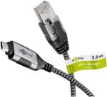 Goobay USB 3.1 Type C RJ-45 Átalakító Fekete-Ezüst 3m 74404 (74404)