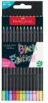 Faber-Castell Black Edition Színes ceruza készlet háromszögletű 6+6 neon és pasztell szín (116410)