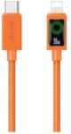 USAMS SJ774 adatkábel Type-C - Lightning 30W PD LED kijelző 120cm NARANCSSÁRGA SJ774USB02 (SJ774USB02)