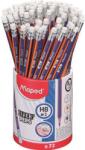 Maped Grafitceruza radírral ceruzatartó HB háromszögletű Black Peps Navy 72 db