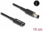 Delock Laptop töltőkábel adapterkábel USB Type-C anya - HP 7.4 x 5.0 mm apa ott 15 cm (60032)