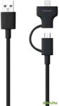 OZAKI USB Lightning és Micro USB Töltő/adatkábel Fekete 1m OT225BK (OT225BK)