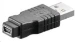 PremiumCord USB Mini USB Átalakító Fekete 3cm kur-10 (kur-10)