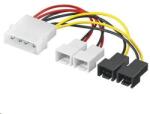 PremiumCord Molex 2/3/4 pin Táp Mintás 14cm kn-5 (kn-5)