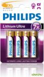 Philips Ultra lithium ceruza elem (AA) 4db (FR6LB4A/10)