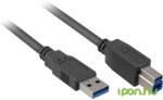 Sharkoon USB 3.0 USB 3.0 Type B Összekötő Fekete 2m 4044951015641 (4044951015641)