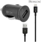 Blautel 4-OK autós töltő USB aljzat 12W + lightning kábel (IPCM25)
