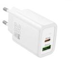 hoco. N61 hálózati töltő USB+Type-C aljzat 20W, PD gyorstöltő 3.0, FEHÉR (N61_W)