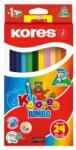 Kores Színes ceruza készlet háromszögletű vastag "Kolores Jumbo" 24 különböző szín