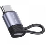 USAMS USB 2.0 Type C Lightning Töltő/adat Fekete-Szürke 3cm SJ677LN01 (SJ677LN01)