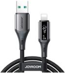 JOYROOM STARTALK adatkábel USB-Lightning 3A PD gyorstöltő LED 120cm fekete (S-A60 A-L 3A 1.2M BLACK)