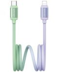USAMS iPhone 6S 4.7 USAMS BICOLOR adatkábel Type-C - lightning, 120cm, ZÖLD/LILA (SJ757USB02)