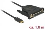 Delock USB 2.0 Type C Párhuzamos Átalakító Fekete 1.8m 62980 (62980)