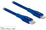 Delock USB 2.0 Type C Lightning Töltő/adat Kék 2m 85417 (85417)