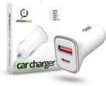 dreamtech PD autós töltő Type-C + USB A csatlakozókkal 18W (124335)