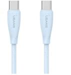 USAMS GREEN SERIES adatkábel Type-C - Type-C, 100cm, VILÁGOSKÉK (SJ716USB03)